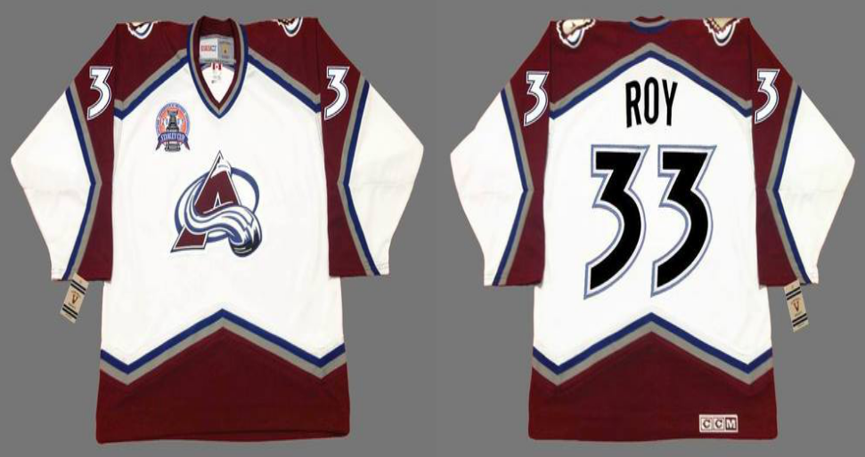 2019 Men Colorado Avalanche #33 Roy white CCM NHL jerseys